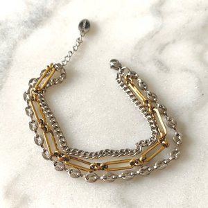 LINA Three rows stainless steel bracelet, lenght 6,5 inches